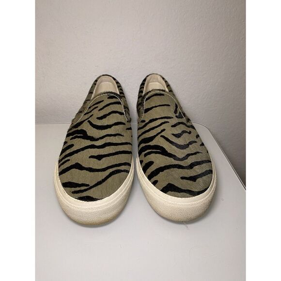 Madewell Sidewalk Slip-On Sneakers Women's 11 (Men's 9.5) Zebra Calf Hair Shoes - Picture 2 of 15